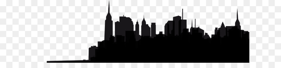 New York City Black and white Skyline Monochrome photography - city silhouette png download - 3270*739 - Free Transparent New York City png Download.