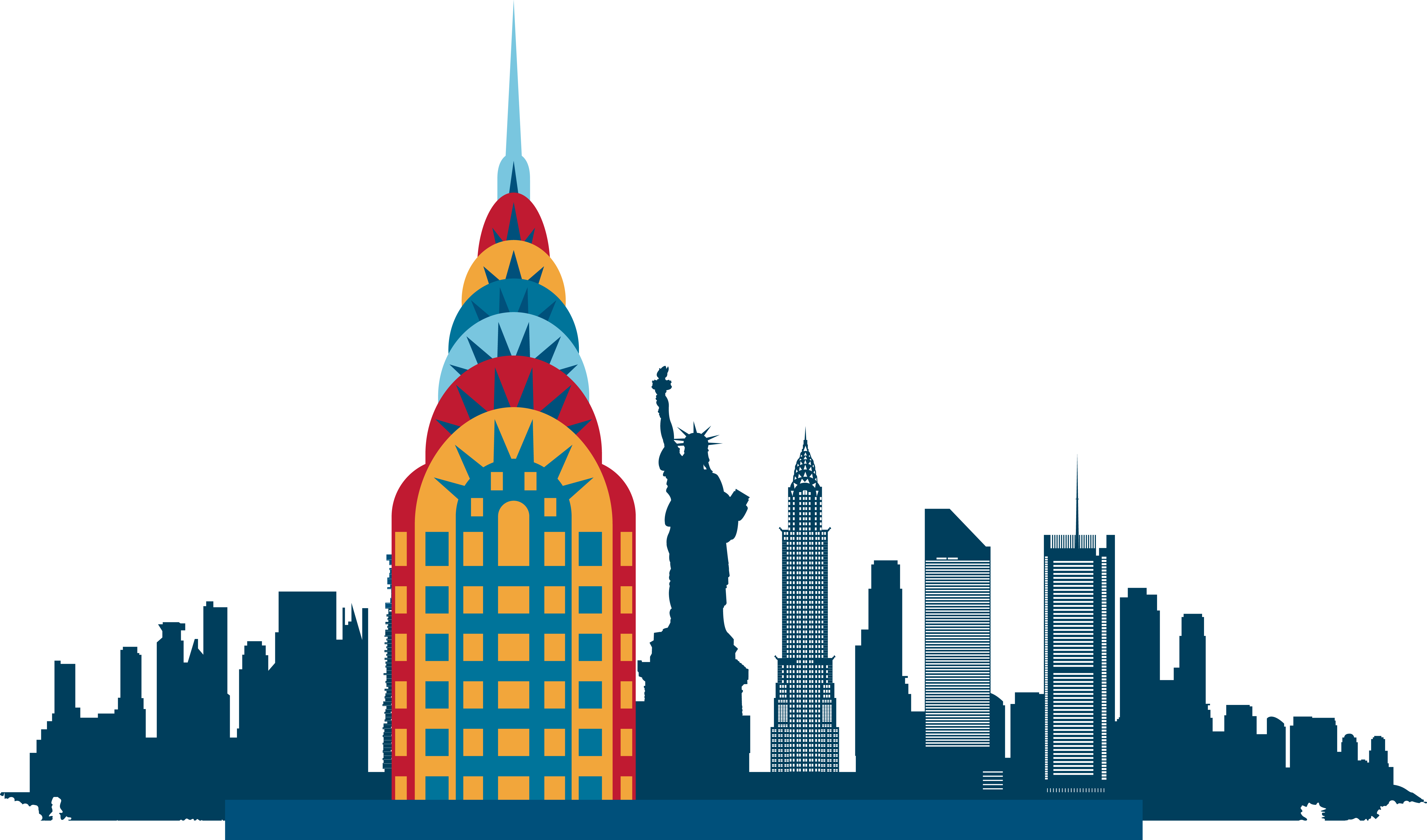 New York City Skyline Silhouette Illustration Vector Landmarks Png Download Free