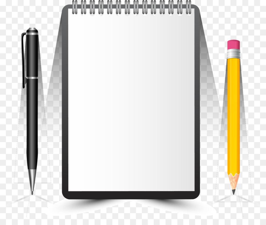 Notepad++ Notebook - Vector painted notepad and pencil png download - 1592*1334 - Free Transparent Notepad png Download.