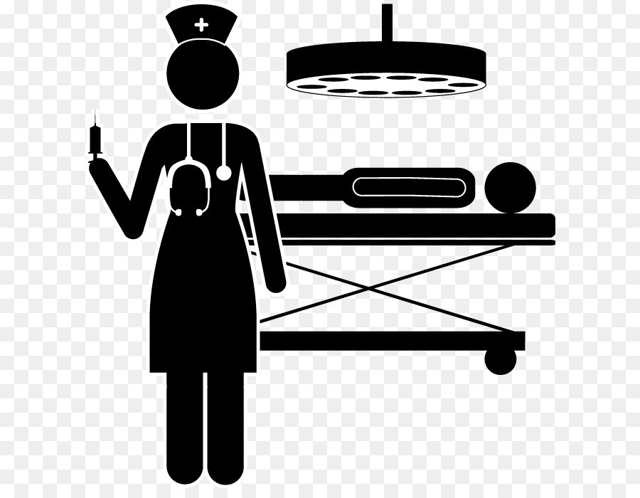 Silhouette Nursing Euclidean vector Illustration - Black silhouette of a nurse operating table png download - 662*686 - Free Transparent  png Download.