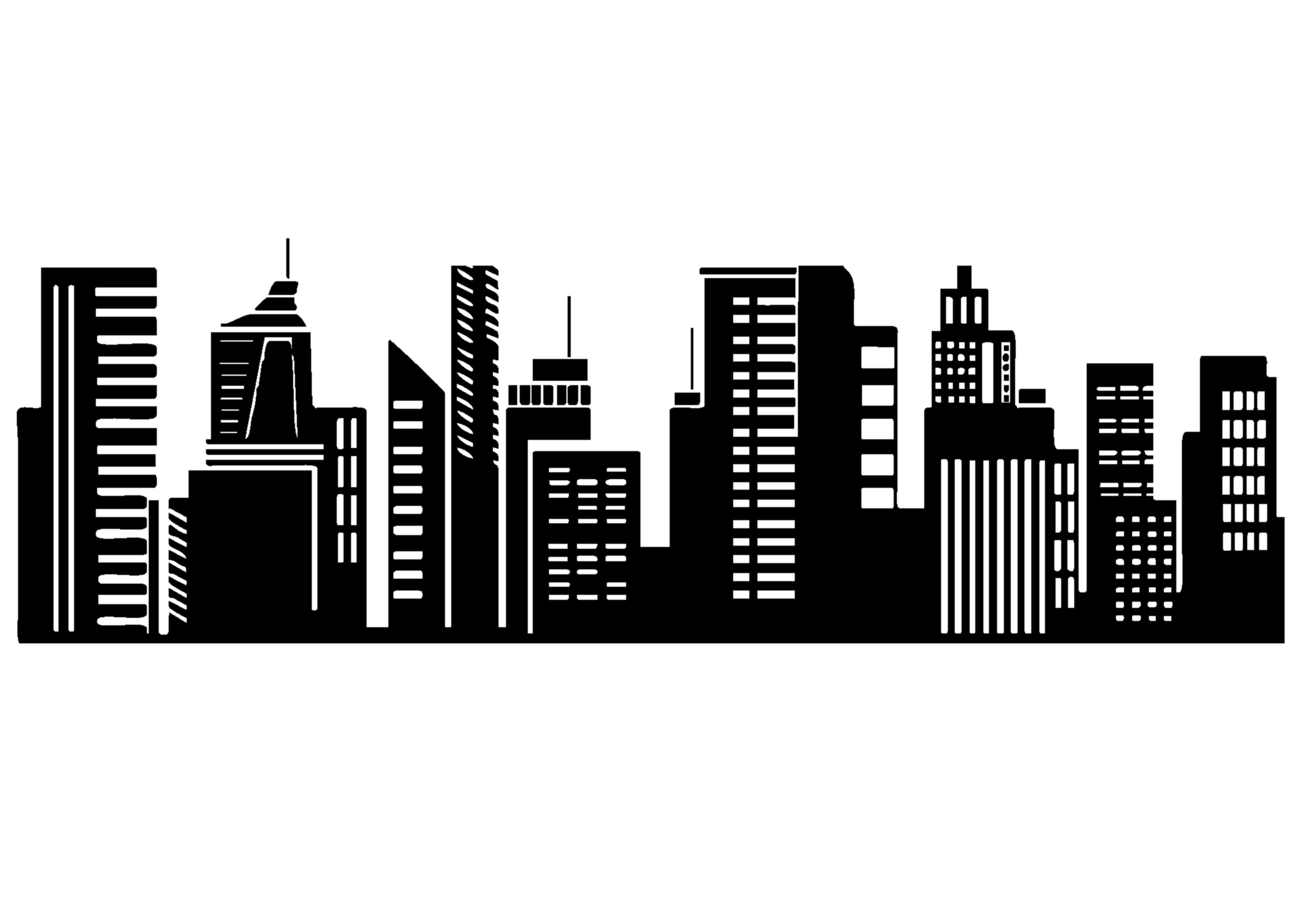 Skyline New York City Silhouette Sticker Silhouette Png Download Free