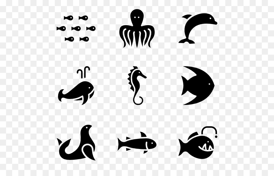 Computer Icons Marine life Animal Clip art - sea life png download - 600*564 - Free Transparent Computer Icons png Download.