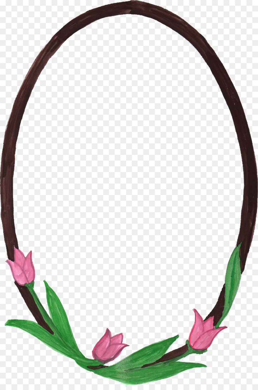 Flower Picture Frames Watercolor painting - oval png download - 1030*1550 - Free Transparent Flower png Download.