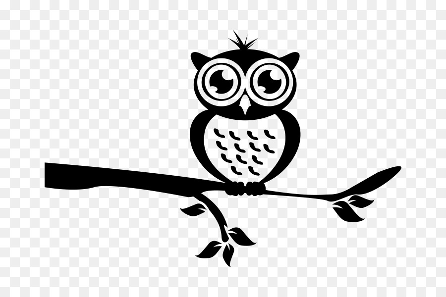 Owl Schwarz & Weiß Branch Wall decal Clip art - Garten png download - 800*600 - Free Transparent Owl png Download.