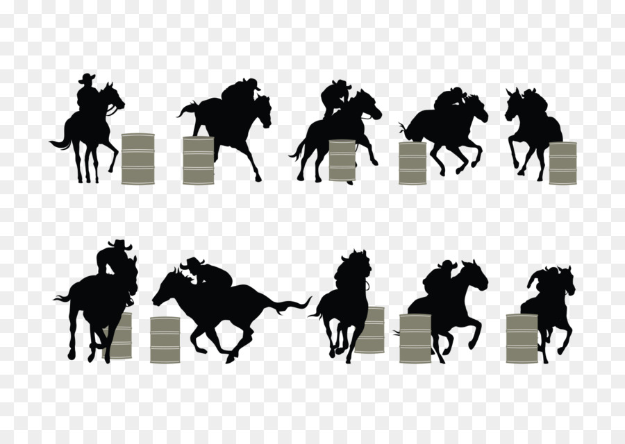 Horse Barrel racing Silhouette - race vector png download - 1400*980 - Free Transparent Horse png Download.