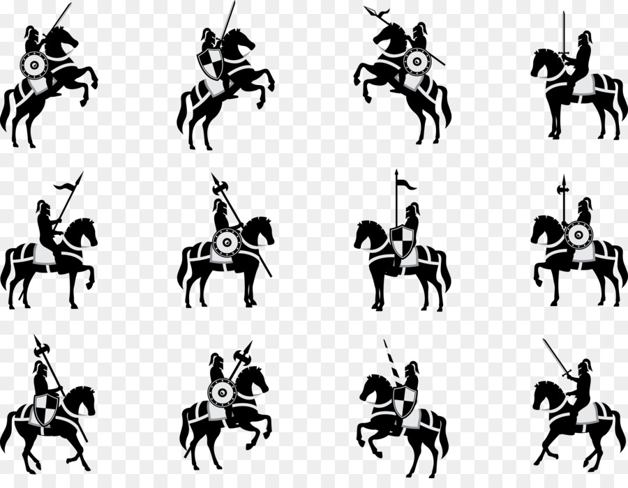 Silhouette Cavalry Euclidean vector - Black Warrior riding png download - 4928*3754 - Free Transparent Silhouette png Download.