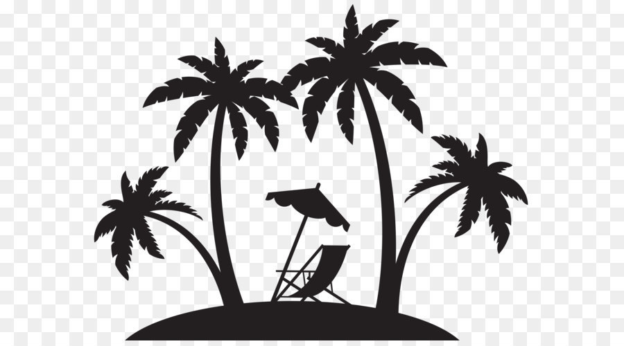 California State University, Long Beach Los Angeles White House Black Market The Center Long Beach - Palms and Beach Chair Silhouette PNG Clip Art png download - 8000*6056 - Free Transparent Silhouette png Download.