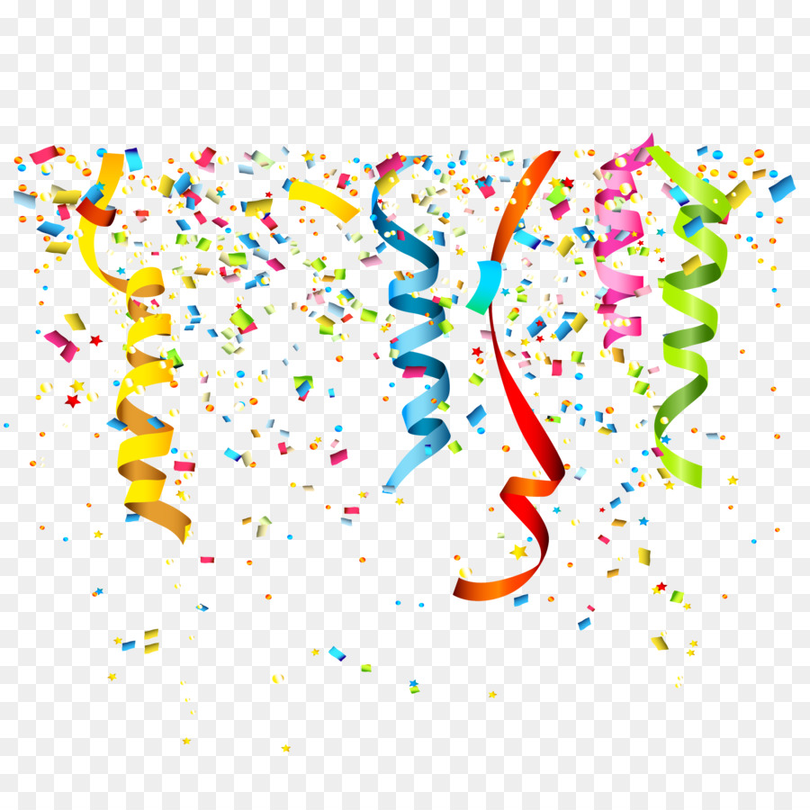 Party Confetti Birthday Clip art - Confetti streamers vector png download - 2835*2835 - Free Transparent Birthday png Download.