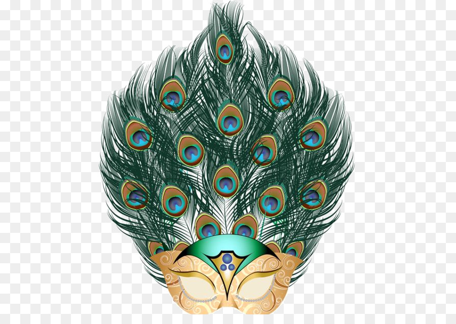 Mask Carnival of Venice Feather Mardi Gras Masquerade ball - Peacock feather mask png download - 510*621 - Free Transparent Mask png Download.