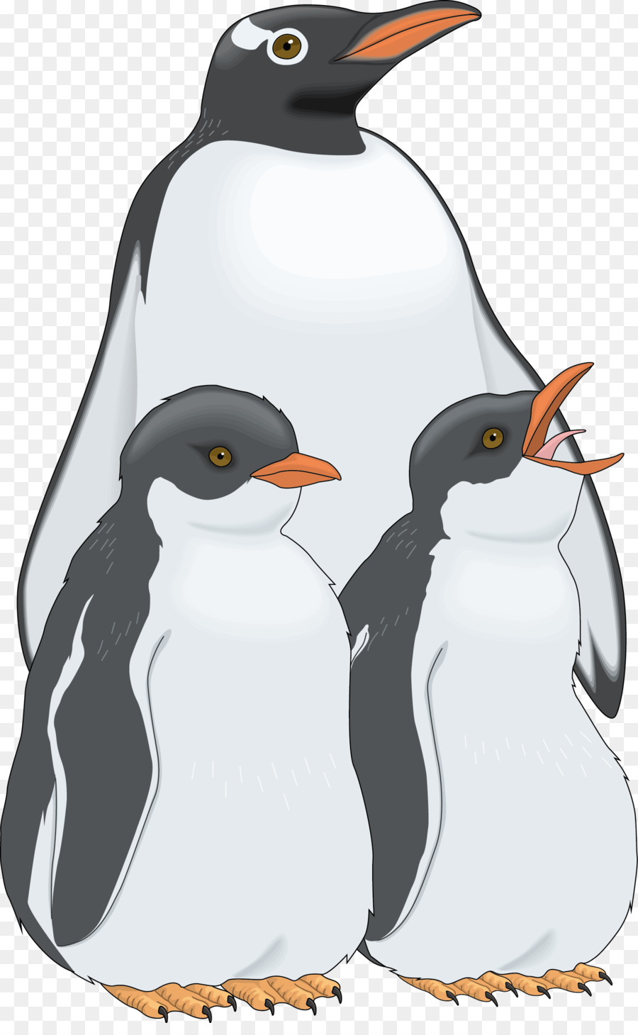 Penguin Bird - Hand-painted three penguins Vector png download - 1529*2452 - Free Transparent Penguin png Download.
