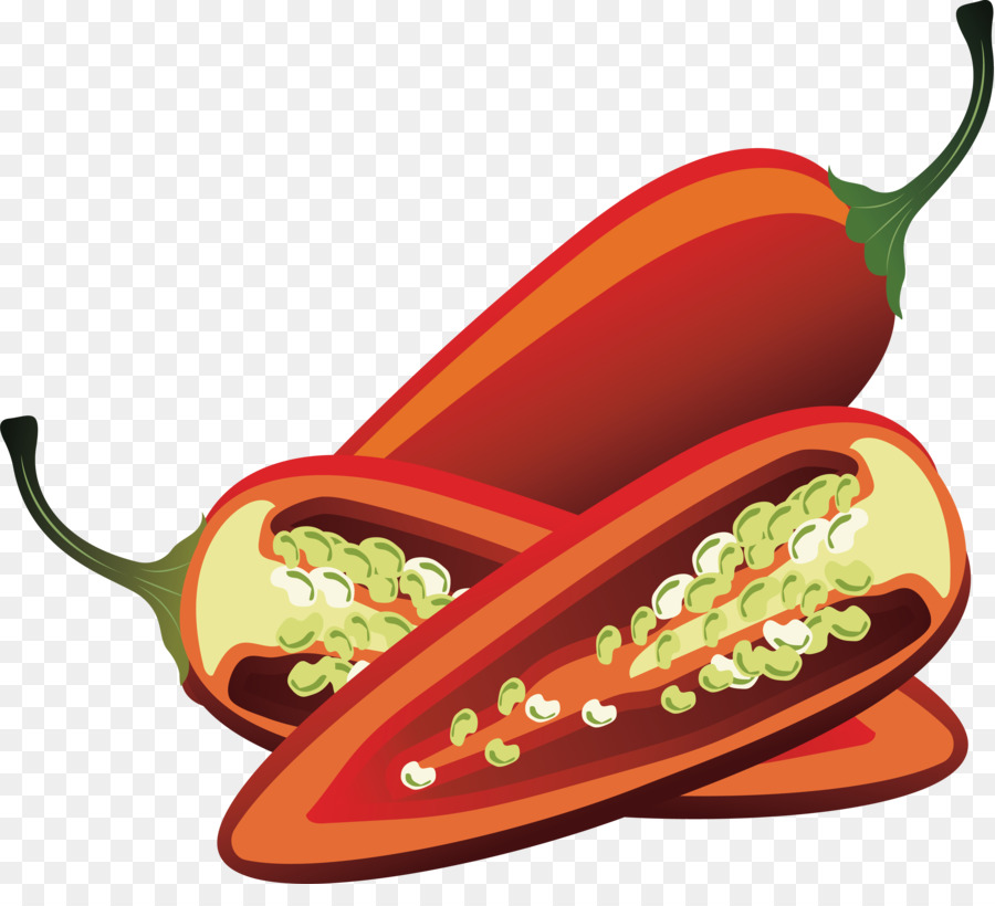 Jalapexf1o Bell pepper Facing heaven pepper Mexican cuisine Chili pepper - Red pepper png download - 3608*3209 - Free Transparent Bell Pepper png Download.