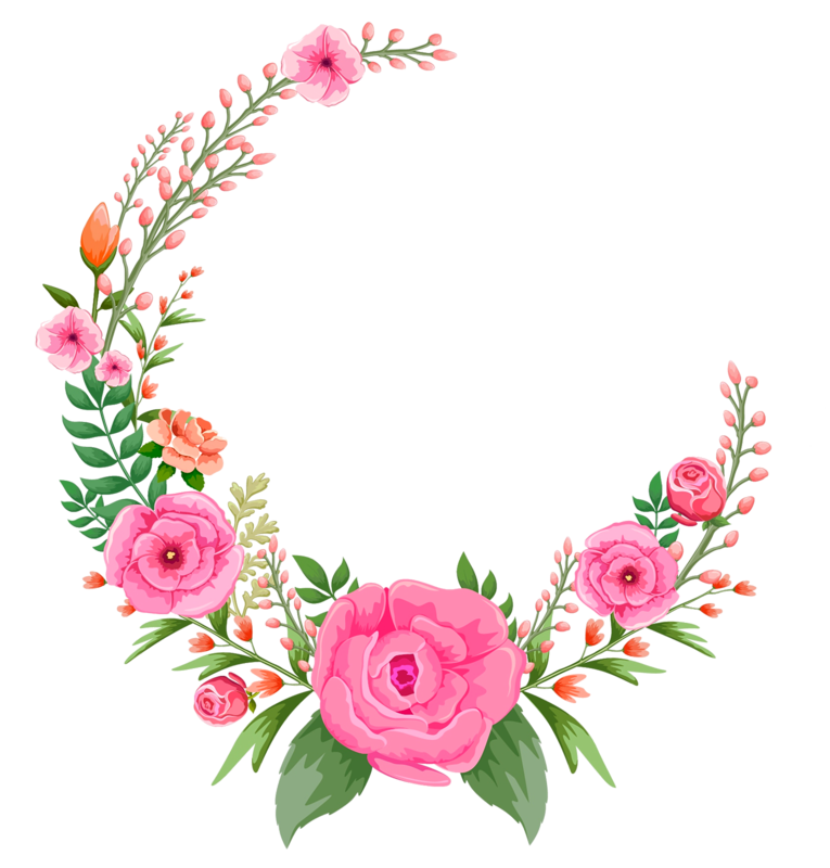 Flower Pink Rose - Pink flowers frame png download - 765*800 - Free
