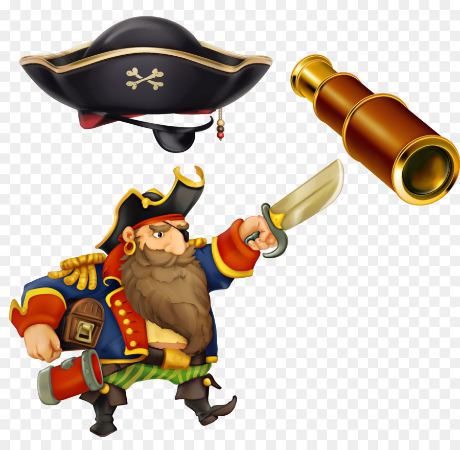 Cartoon Piracy Pirates of the Caribbean Illustration - Stock Vector Pirate hat telescope png download - 2330*2247 - Free Transparent  Cartoon png Download.