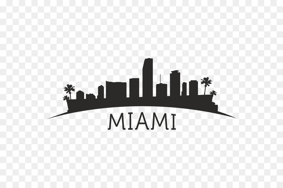 Miami Skyline Silhouette Vexel Clip art - Silhouette png download - 600*600 - Free Transparent Miami png Download.