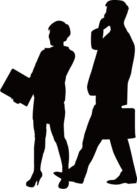 Silhouette Businessperson - Conversation Business people silhouettes