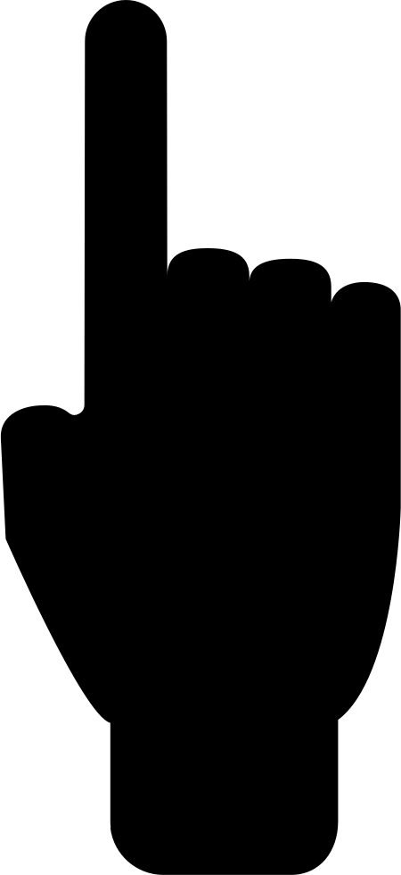 Index finger Hand Silhouette Pointing - hand png download - 450*980