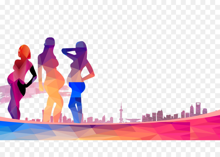Pregnancy Silhouette Drawing - Colorful silhouettes of pregnant women png download - 3543*2518 - Free Transparent Pregnancy png Download.