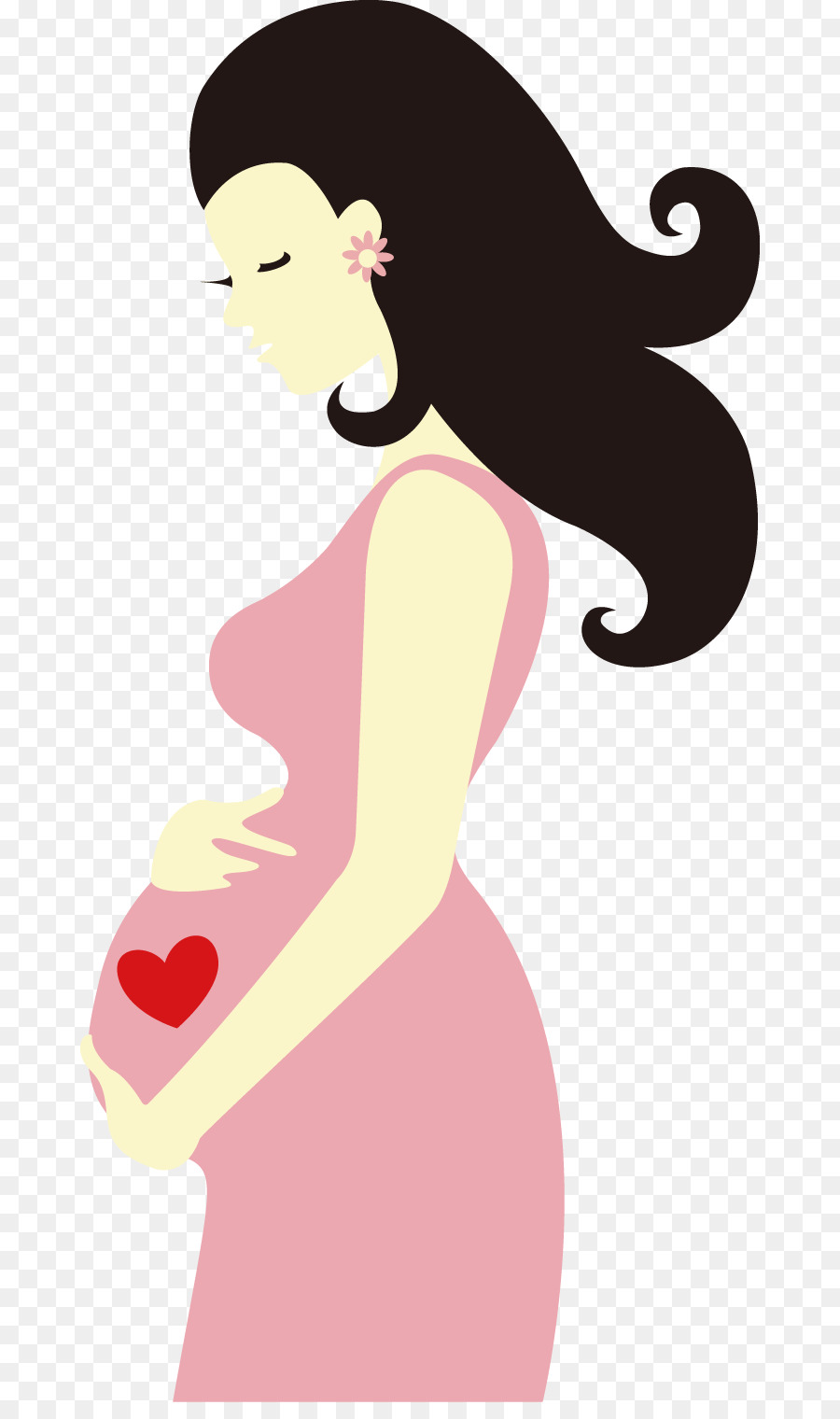 Woman Cartoon Drawing - Pregnant women hand-painted cartoon pattern png download - 728*1502 - Free Transparent  png Download.