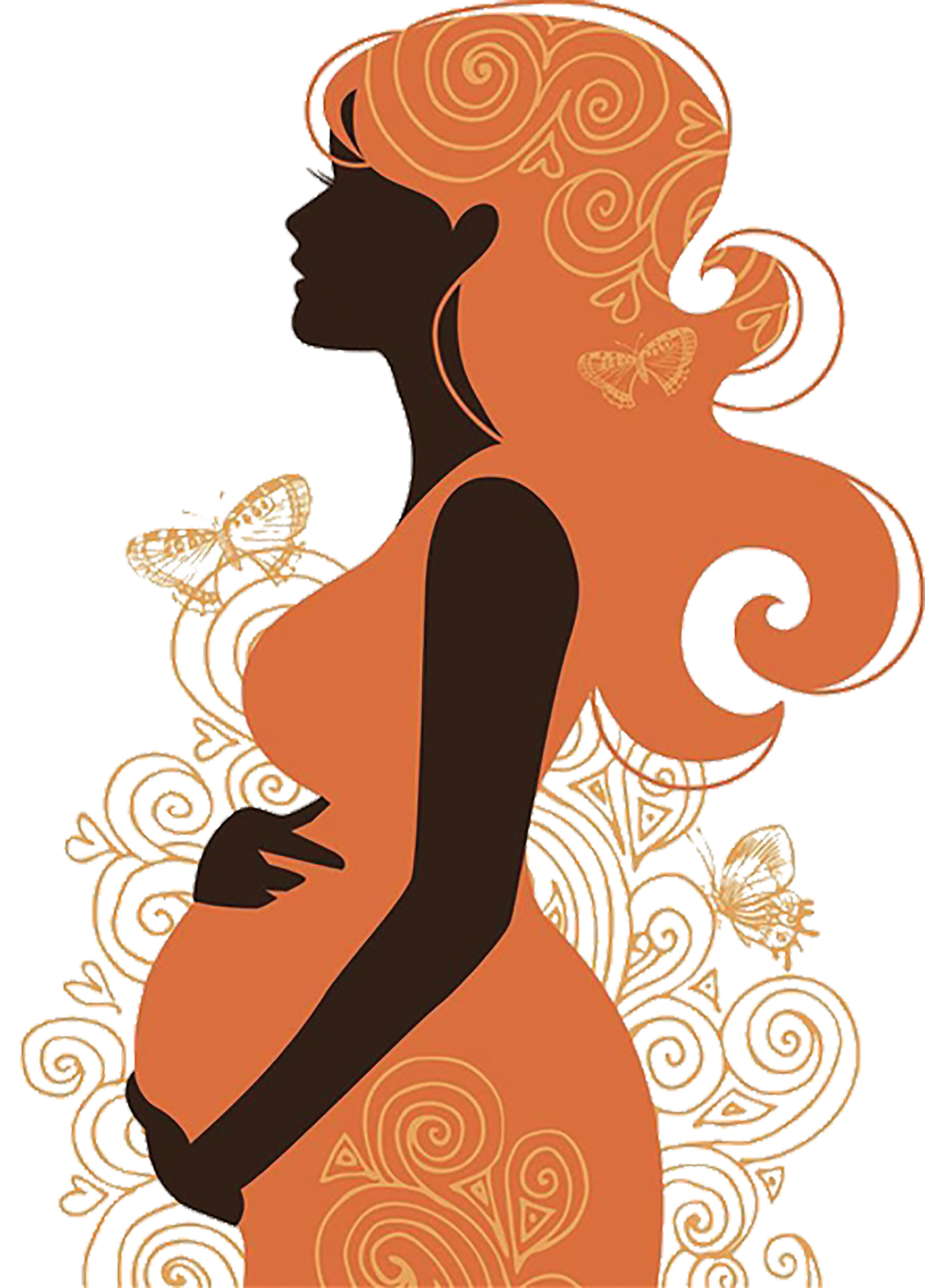 Pregnancy Woman Silhouette Clip art - Vector pregnant women backache