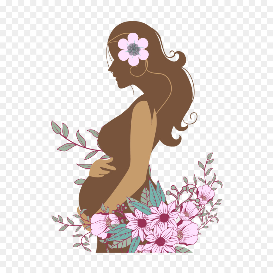 Pregnancy Woman Childbirth Clip art - Vector pregnant woman flowers png download - 1250*1250 - Free Transparent Pregnancy png Download.