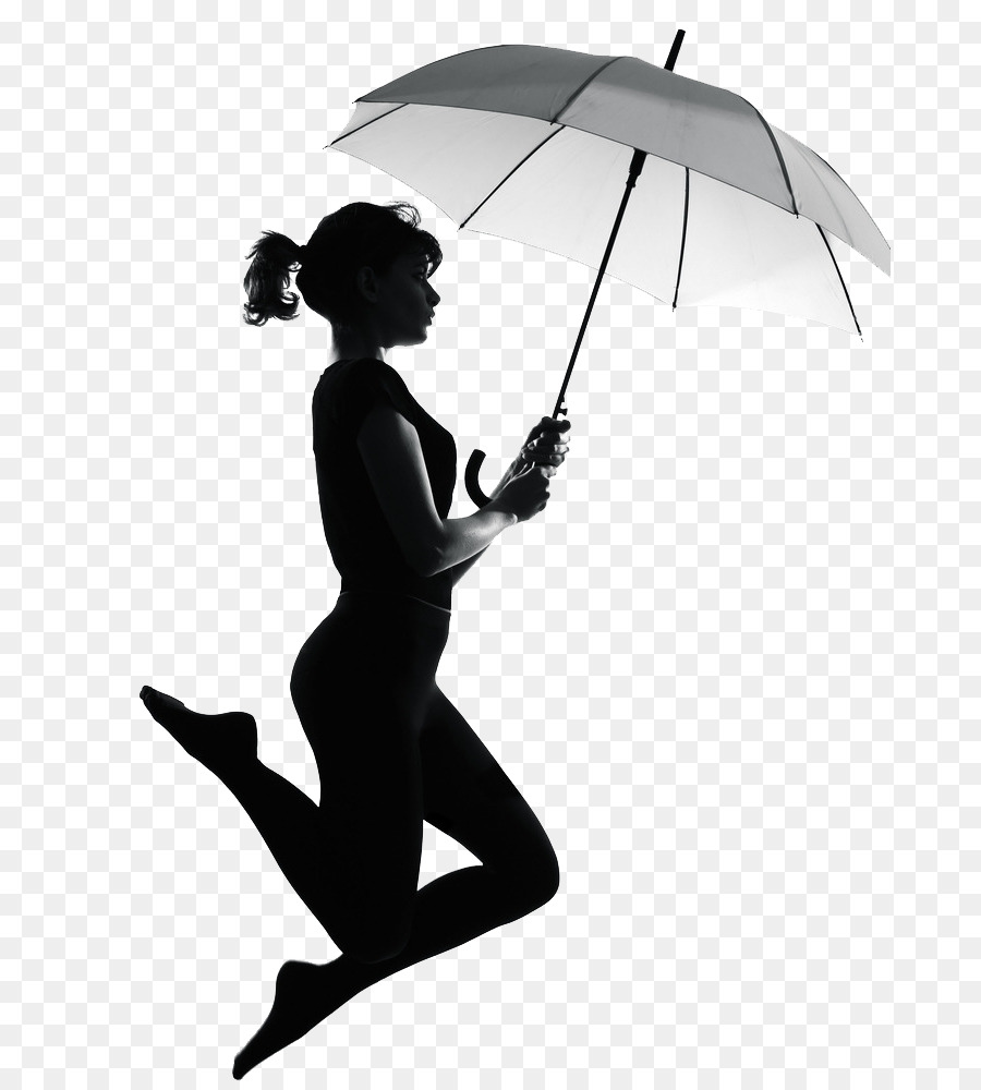 Silhouette Stock photography Umbrella Royalty-free - Umbrella woman jump png download - 735*994 - Free Transparent Silhouette png Download.