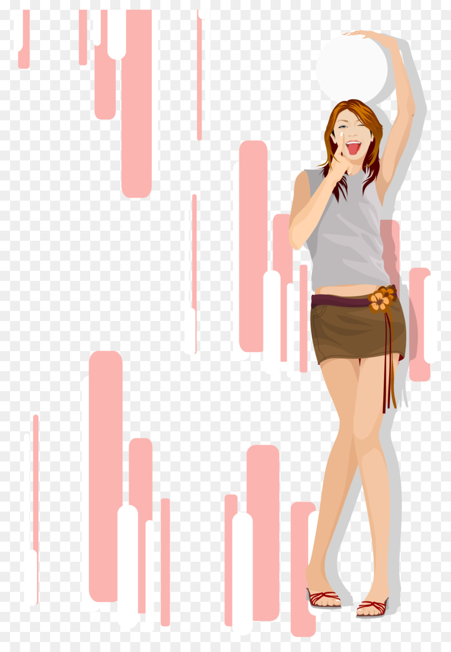 Cartoon Skirt Woman Designer - Vector cartoon fashion skirt pretty woman with long hair png download - 1159*1662 - Free Transparent  png Download.
