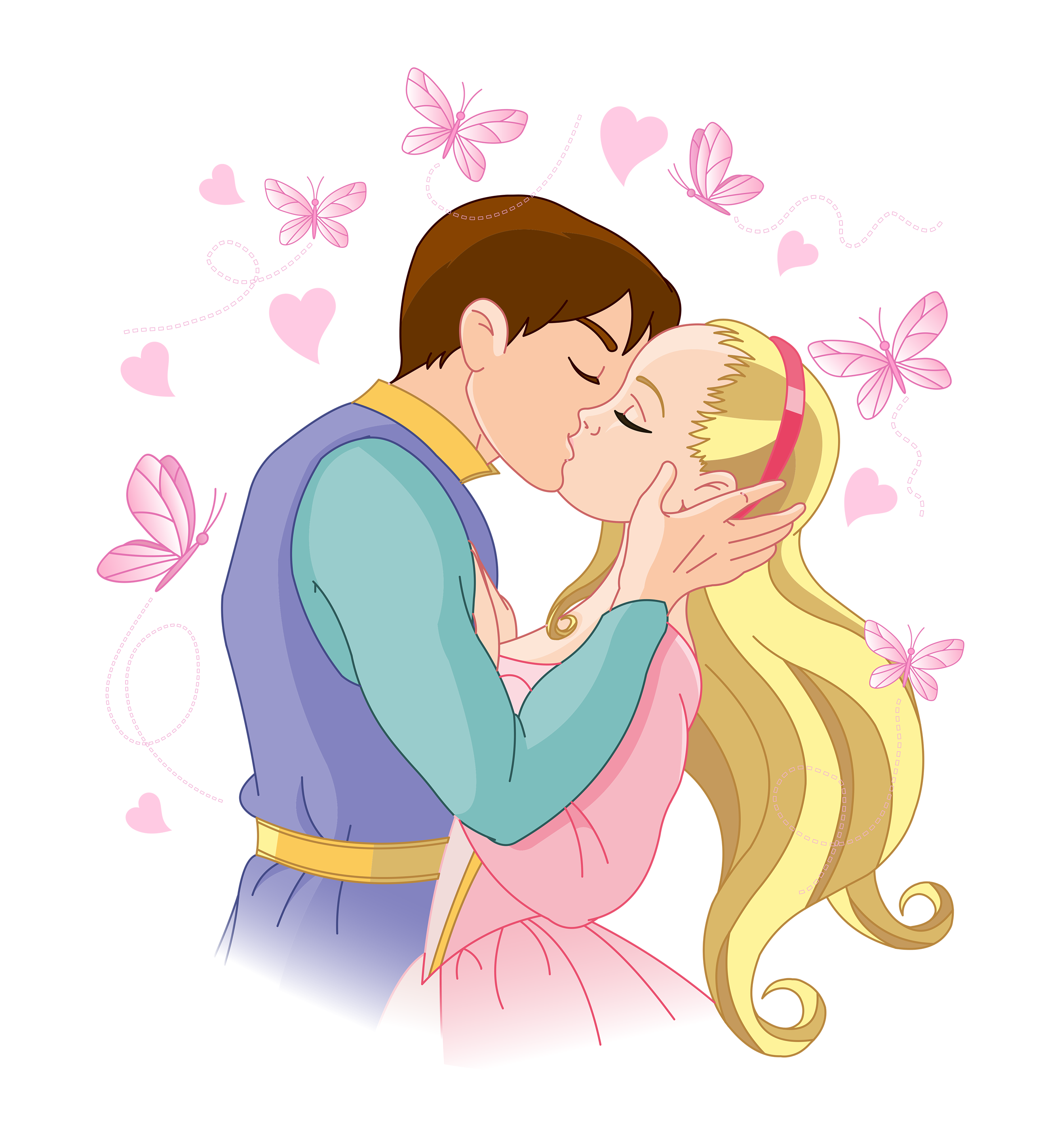 Kiss Cartoon Drawing Clip art - Prince and princess png download -  2680*2900 - Free Transparent png Download. - Clip Art Library