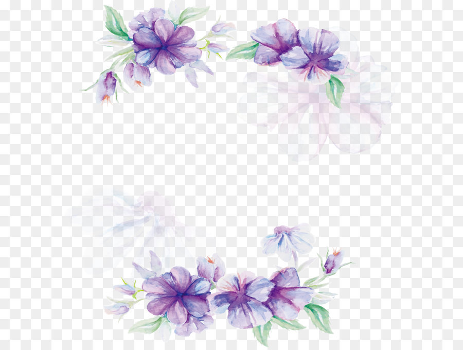 Floral design Lilac Flower Pattern - Watercolor purple flower Poster png download - 2928*3042 - Free Transparent Wedding Invitation png Download.