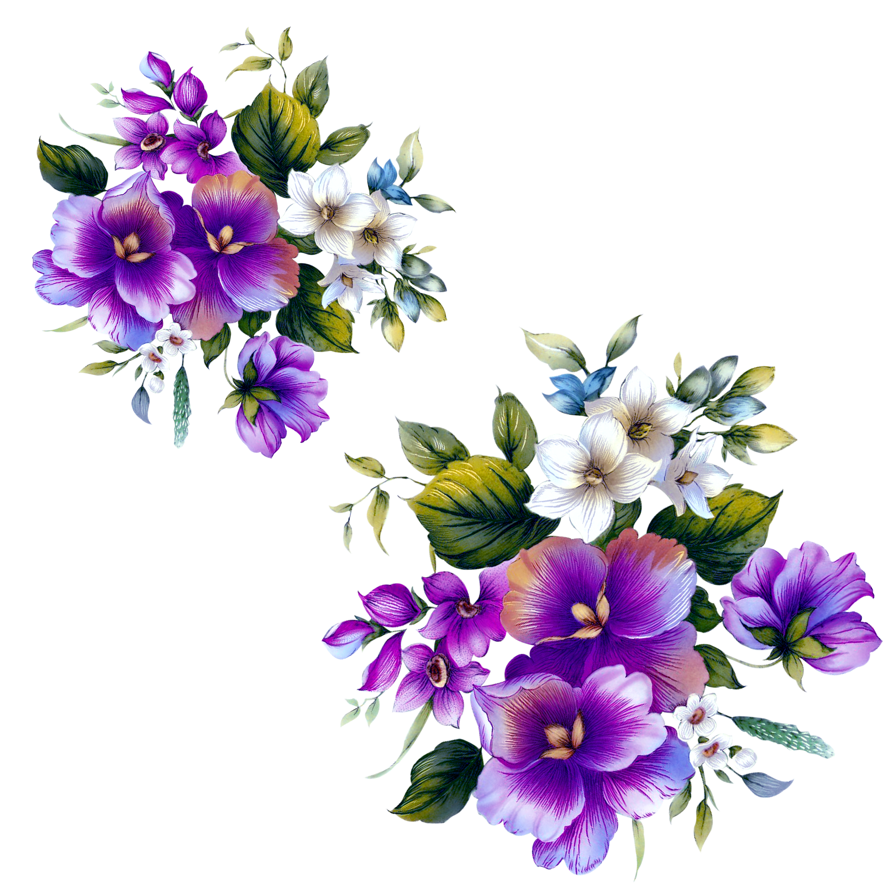 Floral design Flower Purple - Purple flowers decorative floral patterns