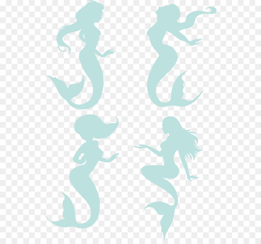 Blue Text Pattern - Mermaid silhouette vector png download - 595*830 - Free Transparent  Seahorse png Download.