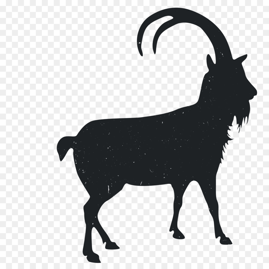 Goat Silhouette Black and white - Animal Silhouettes png download - 3600*3600 - Free Transparent Goat png Download.