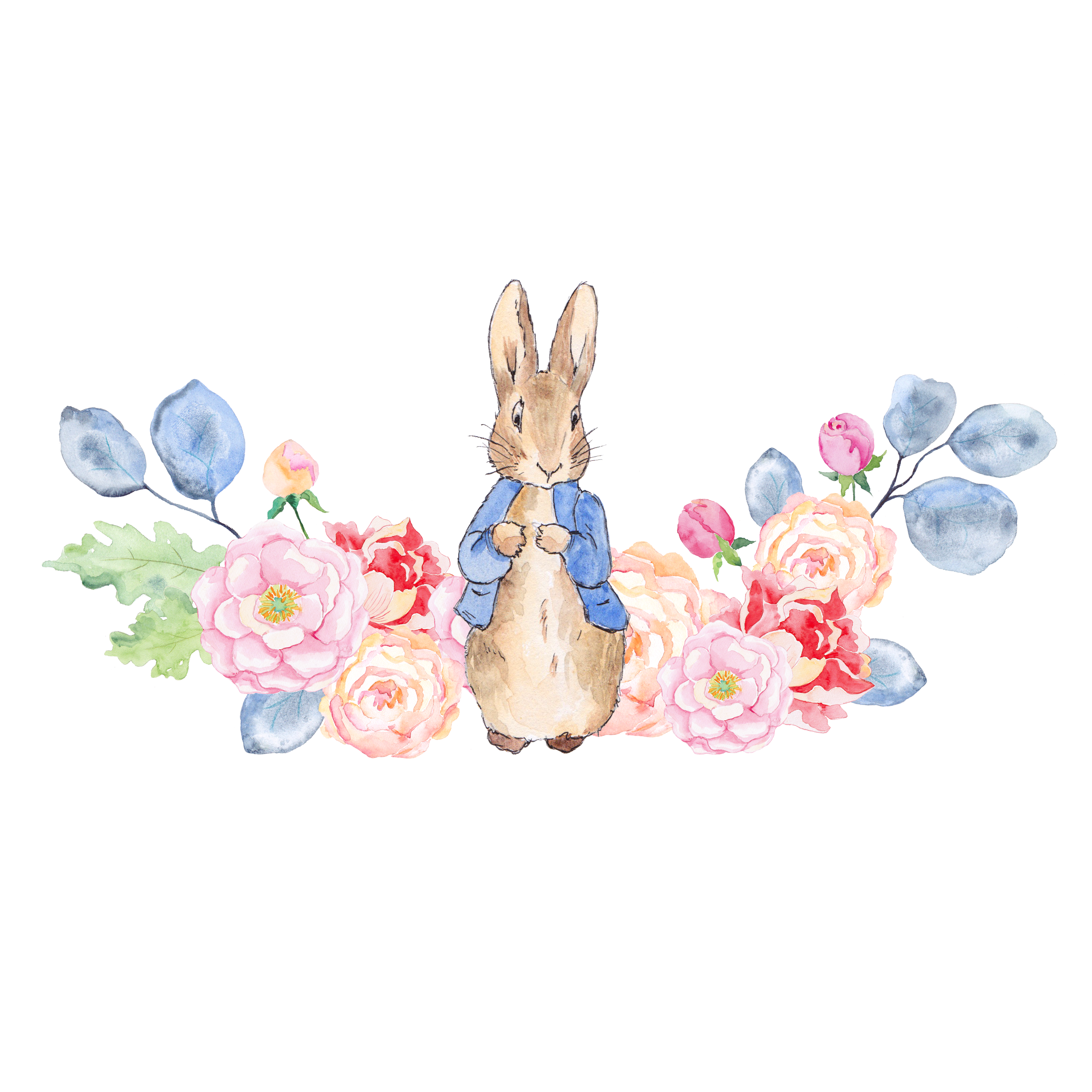 The Tale of Peter Rabbit Clip art - Rabbit and flowers png download