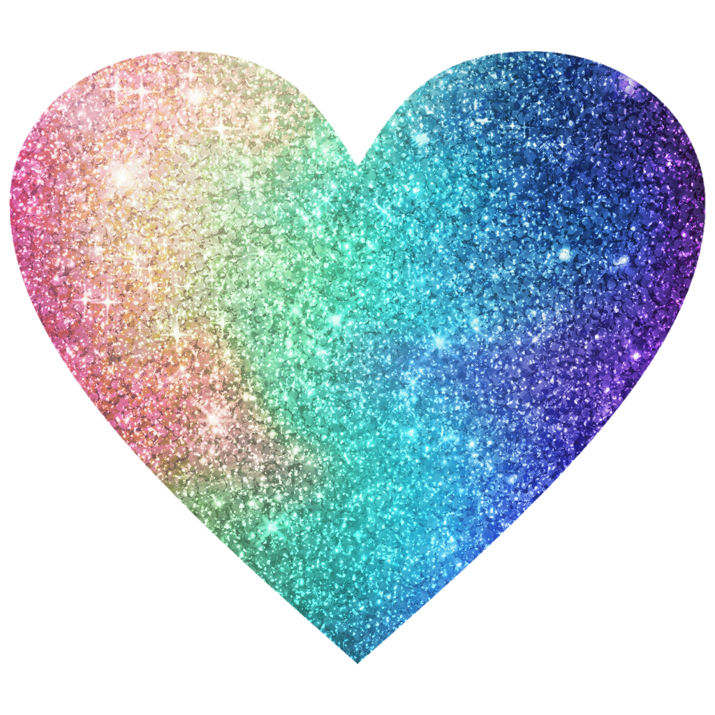 Image Heart Rainbow Glitter Color - heart glitter png download - 1024*