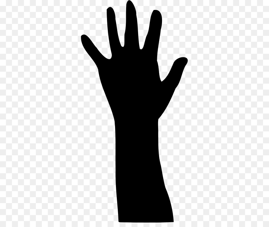 Hand Finger Silhouette Clip art - raised hand png download - 359*745 - Free Transparent Hand png Download.
