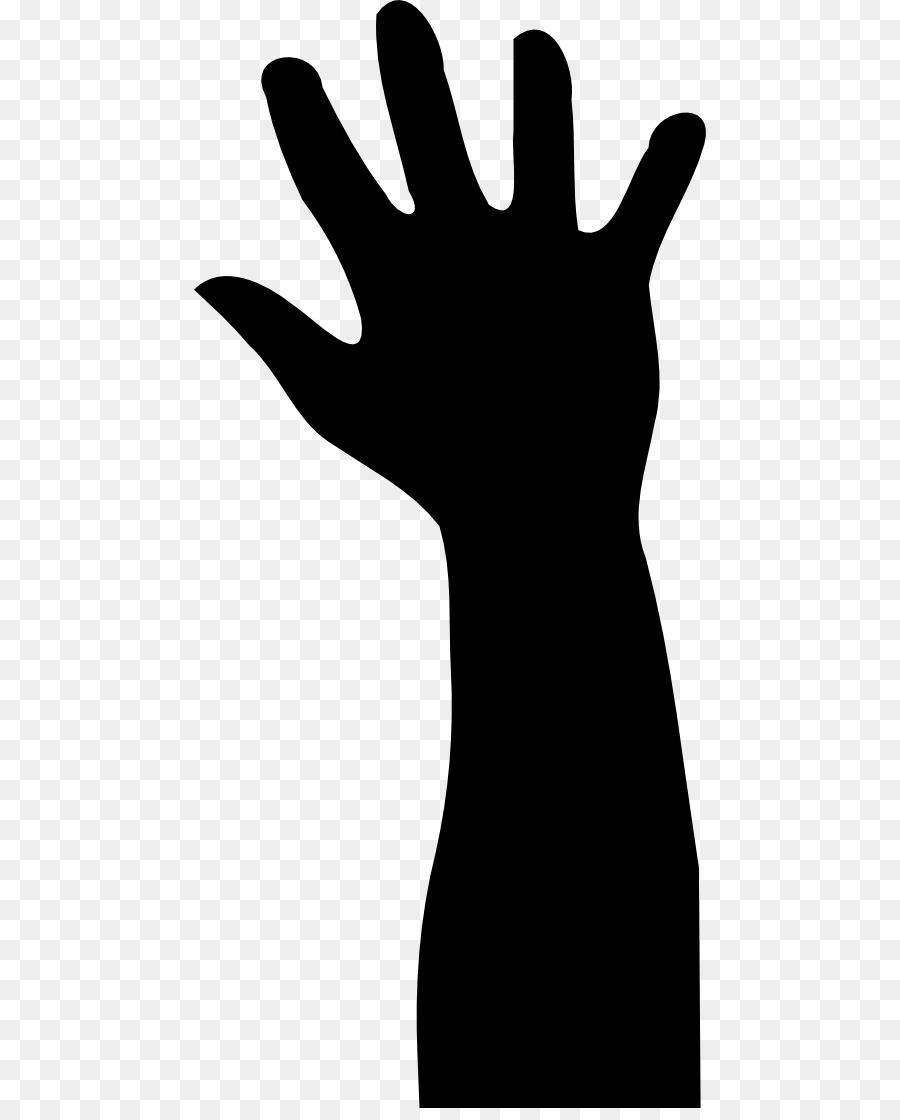 Black and white Thumb Silhouette Antler Pattern - Raised Hand Cliparts png download - 512*1108 - Free Transparent Black And White png Download.