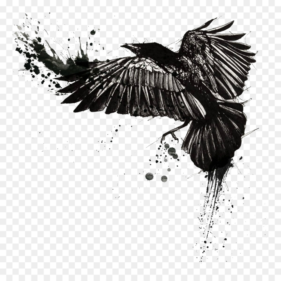 Tattoo Common raven Trash Polka Crow - raven png download - 1200*1200 - Free Transparent Tattoo png Download.
