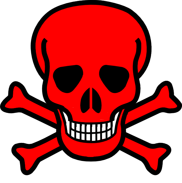 Red Skull Crossbones Punisher Clip art - skull png download - 594*598