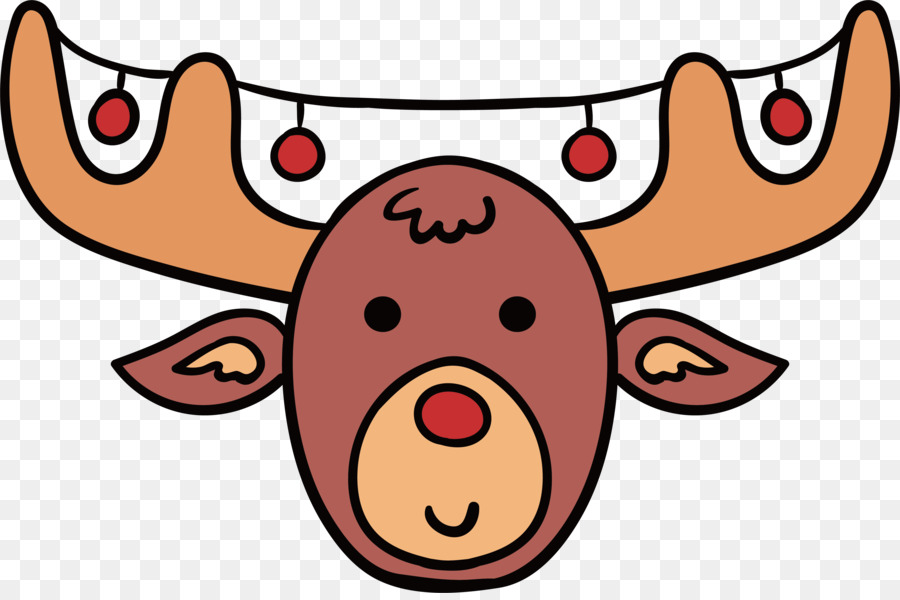Reindeer Cartoon Christmas Antler - Cartoon reindeer head png download - 4047*2666 - Free Transparent Reindeer png Download.