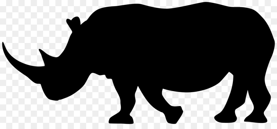 Rhinoceros Silhouette Clip art - Silhouette png download - 8000*3606 - Free Transparent Rhinoceros png Download.