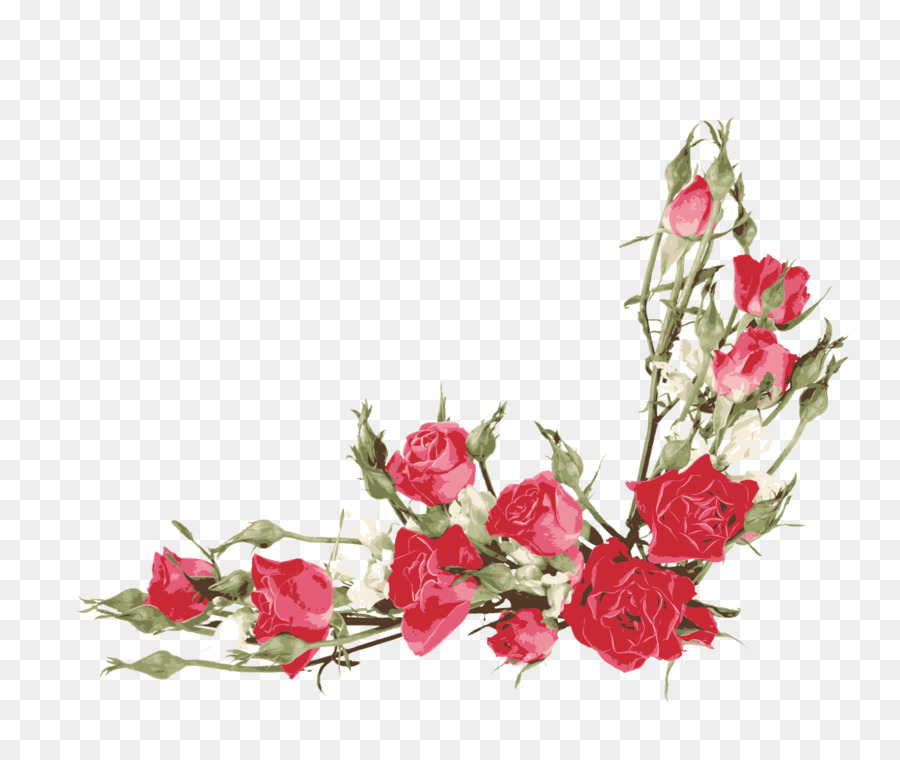 Rose Flower bouquet Clip art - Red Rose Border png download - 1753*1445 - Free Transparent Rose png Download.