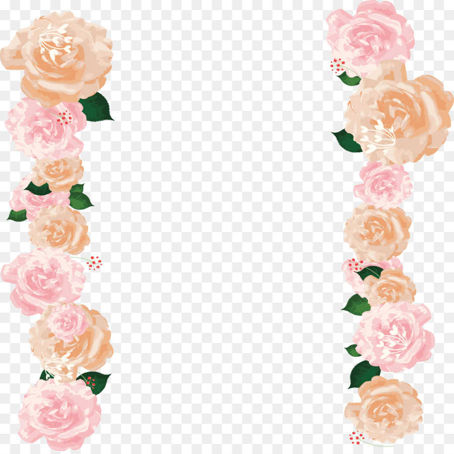 Garden roses Border Flowers Pink - Pink rose border png download - 3132*3111 - Free Transparent Garden Roses png Download.