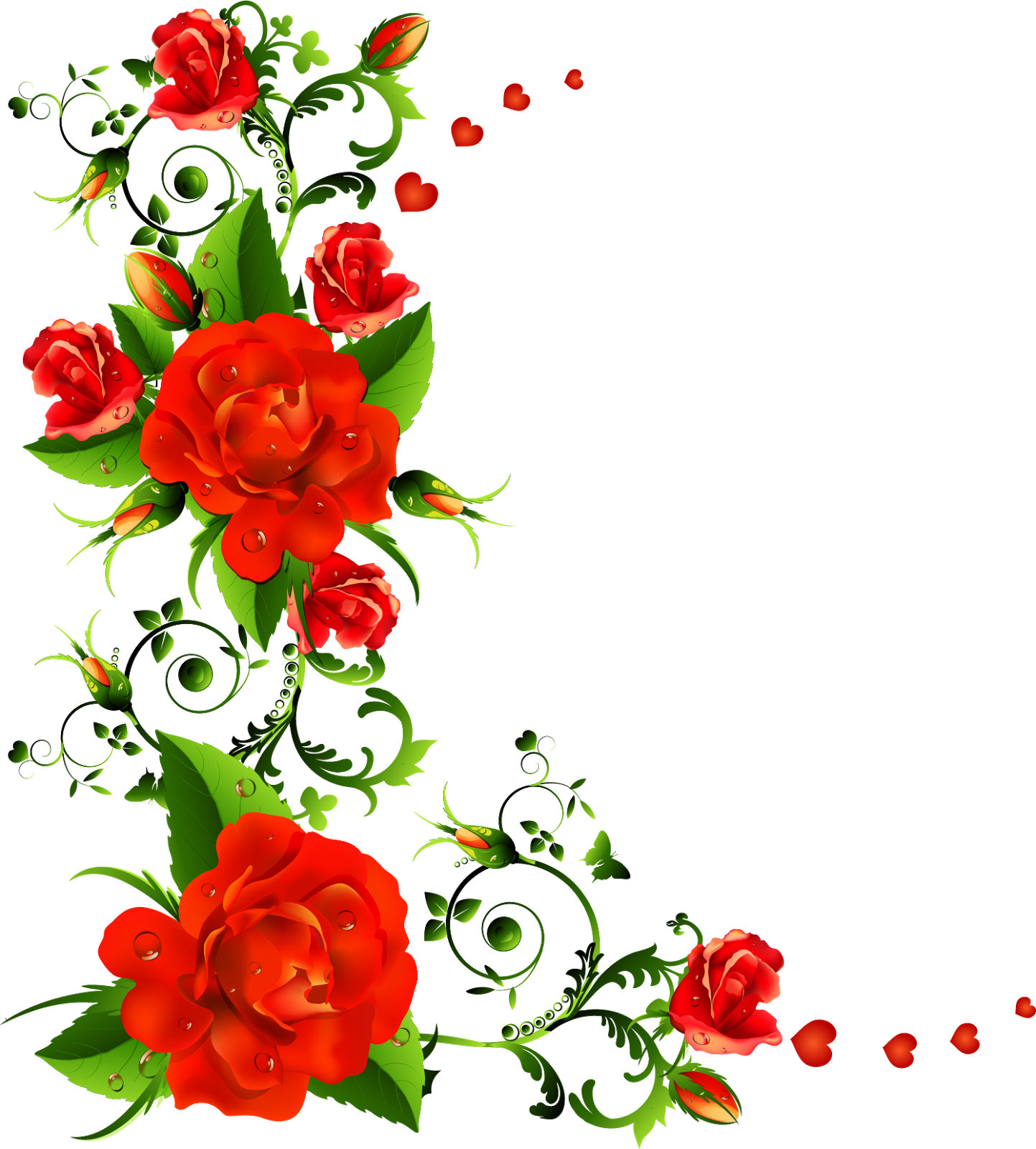 Rose Flower Clip art - flower border png download - 1443*1600 - Free