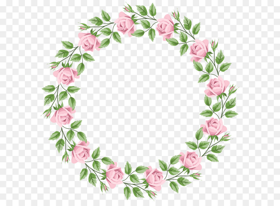 Rose Clip art - Pink Rose Border Frame Transparent PNG Clip Art png download - 8000*8000 - Free Transparent Wedding Invitation png Download.