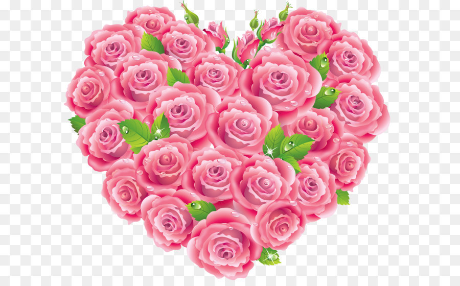 Rose Pink Heart Clip art - Pink Roses Heart Clipart png download - 1527*1315 - Free Transparent Rose png Download.