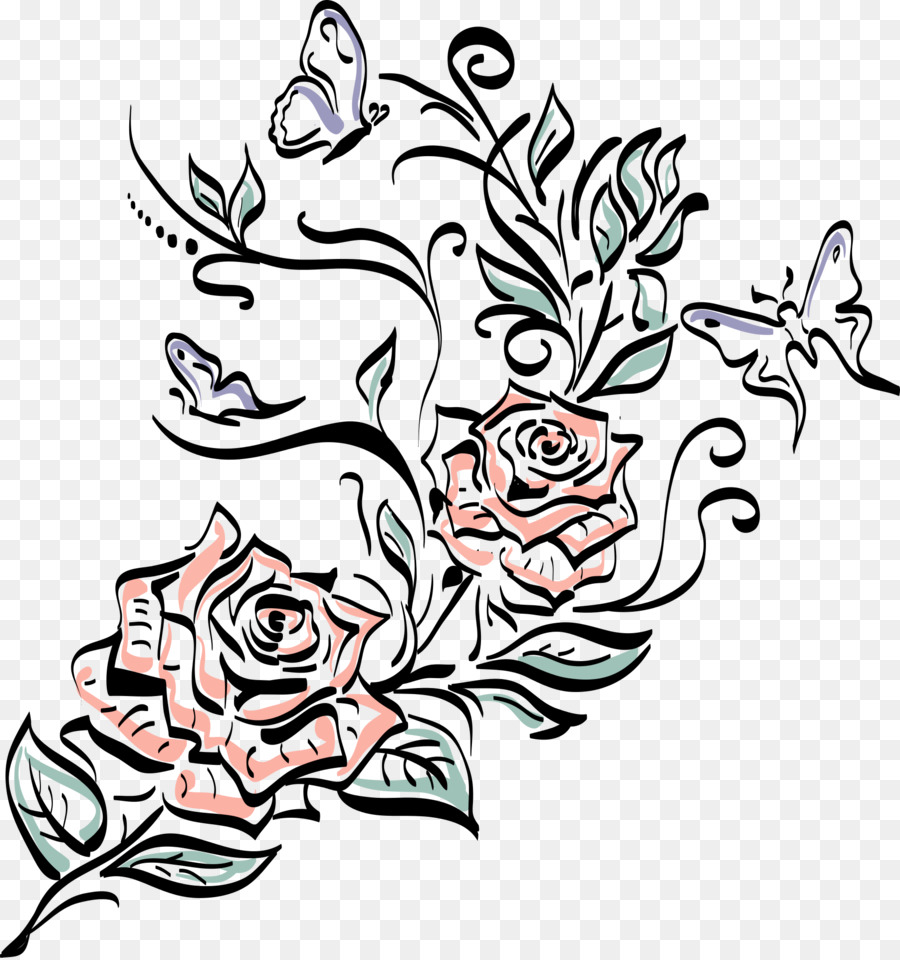 Drawing Line art Clip art - rose  tattoo png download - 1804*1920 - Free Transparent Drawing png Download.