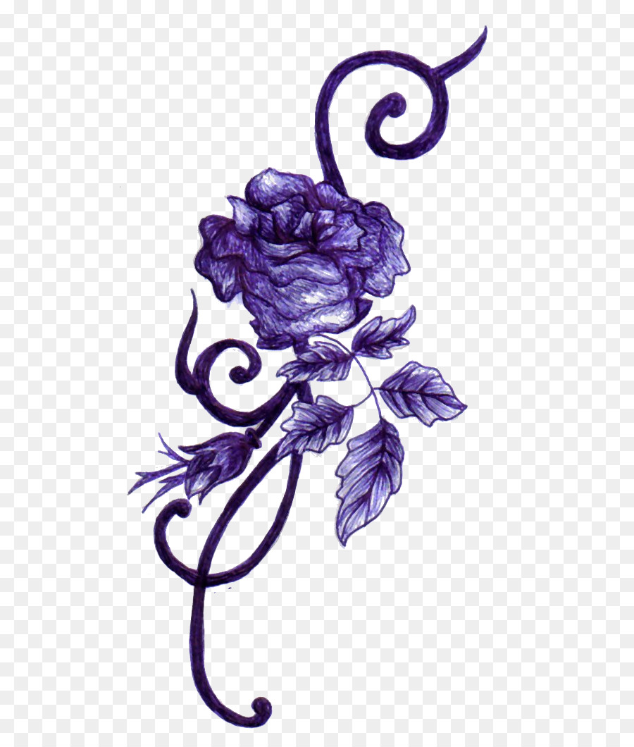 Purple Rose Tattoos Tattoo artist Body art - purple png download - 560*1050 - Free Transparent Tattoo png Download.