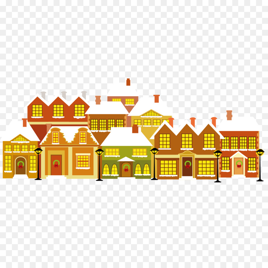 Cartoon House Christmas - A row of houses png download - 2000*2000 - Free Transparent Christmas  png Download.