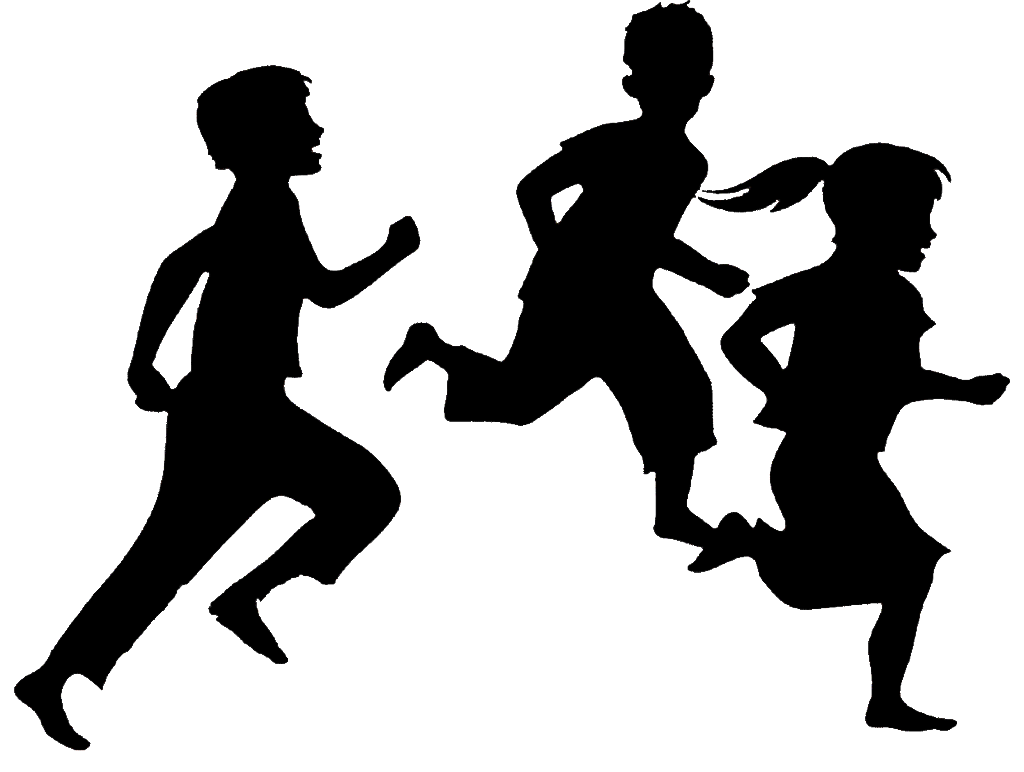 Silhouette Child Running Clip art - Silhouette png download - 1024*772