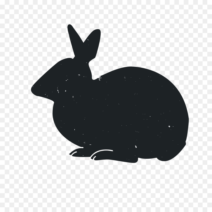 Domestic rabbit Animal Black and white - Animal Silhouettes png download - 3600*3600 - Free Transparent Domestic Rabbit png Download.