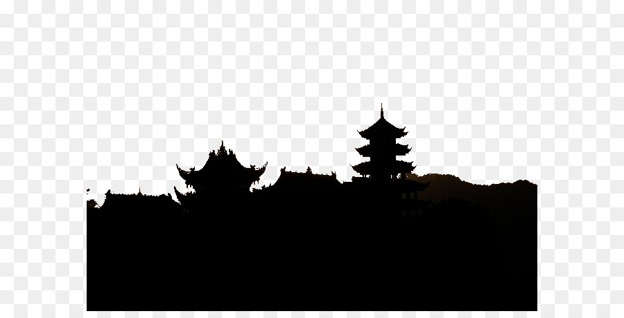 Ciqikou, Chongqing Baolun Temple Ciqikou Residential District Langzhong Ancient City Jialing River - The Jokhang Temple silhouette scenery png download - 650*450 - Free Transparent  png Download.